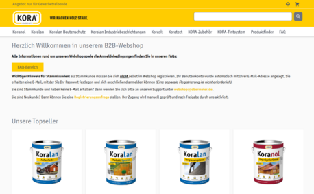 Webshop Startseite