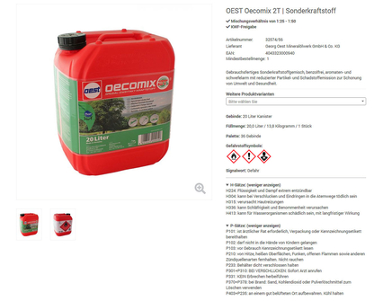 Gefahrstoffkennzeichung von Artikeln im Webshop